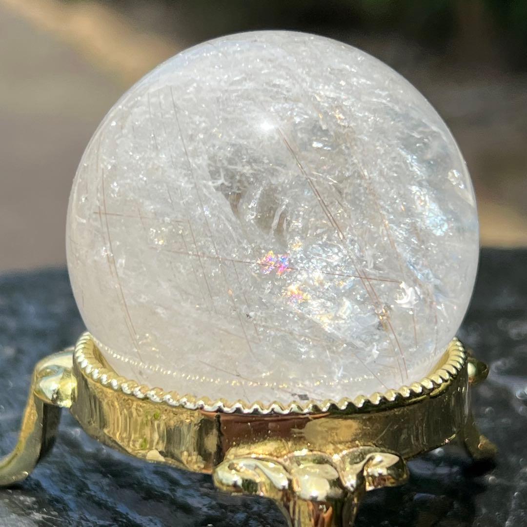 ✨キラッキラ✨ゴールドルチルインクォーツ 丸玉 天然石 パワーストーン 原石