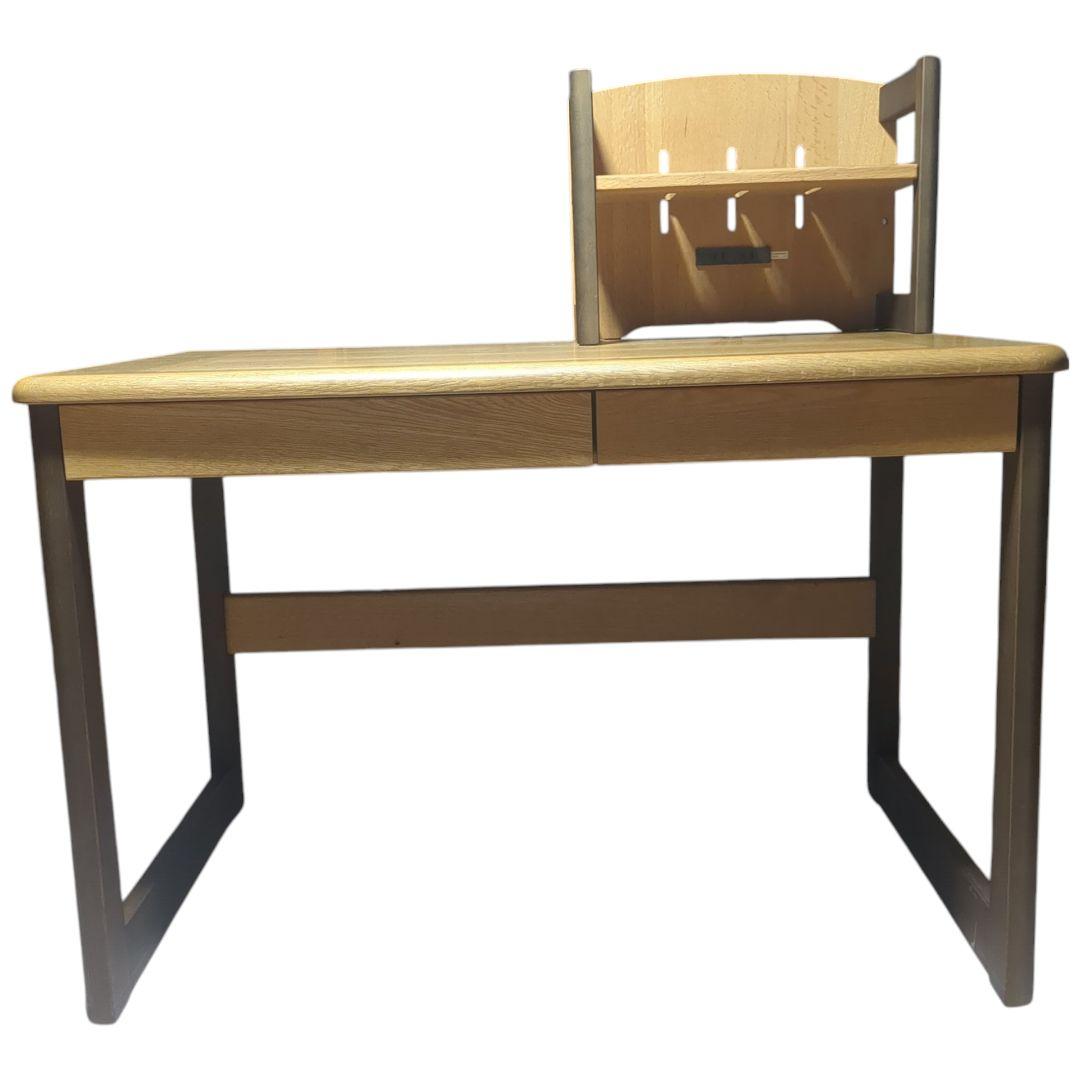 飛騨産業 デスク 両枠脚 ブックスタンド 天然木 5口 コンセン付き