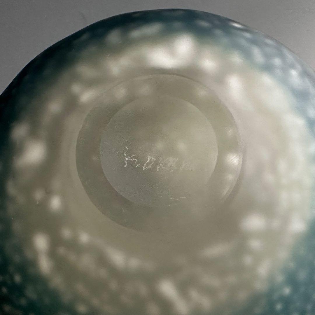 茶道具　彩色金銀箔入　クリスタル　茶碗　大川薫　共箱　ガラス　硝子　夏茶碗　茶会