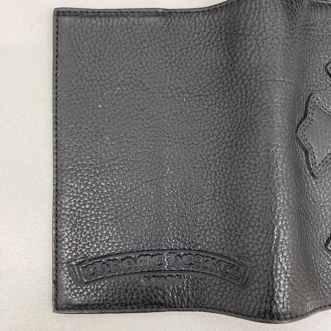【新品】Chrome Hearts ブラックレザー パスポートケース