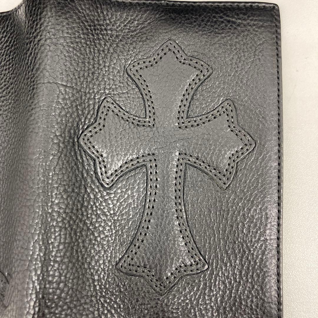 【新品】Chrome Hearts ブラックレザー パスポートケース
