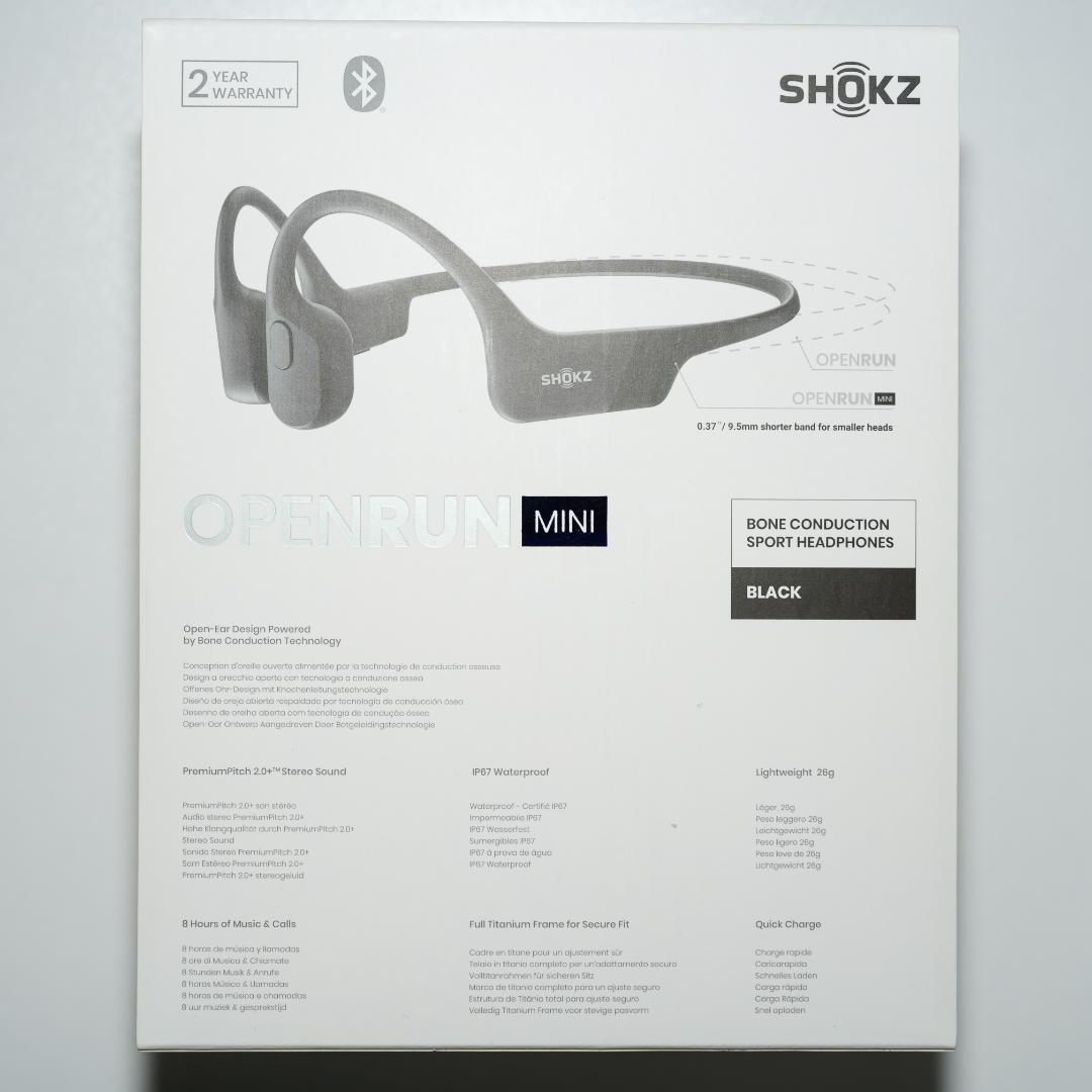 【美品】SHOKZ OPENRUN MINI 骨伝導イヤホン ブラック