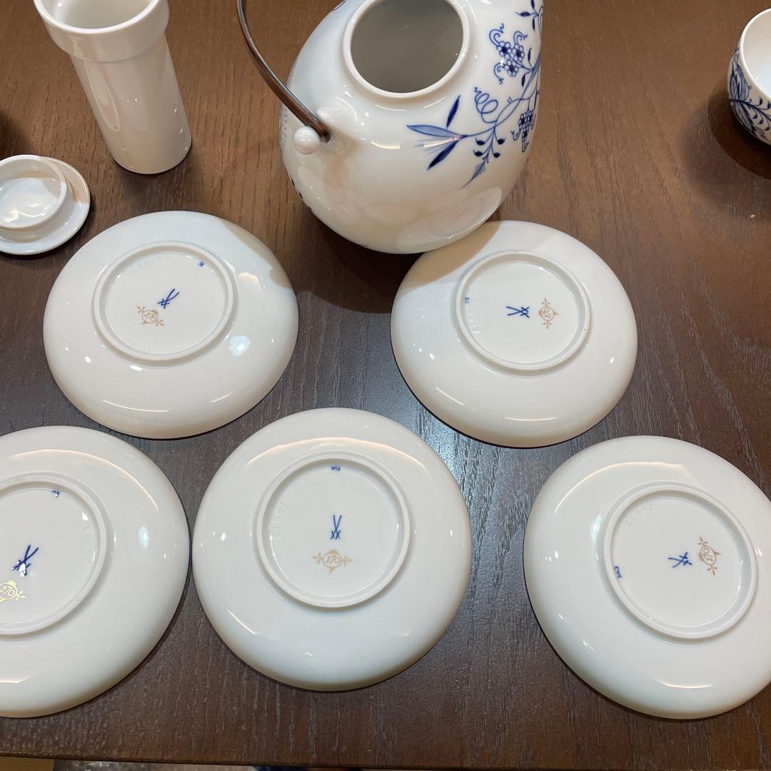 マイセン　ブルーオーキッド茶器急須セット