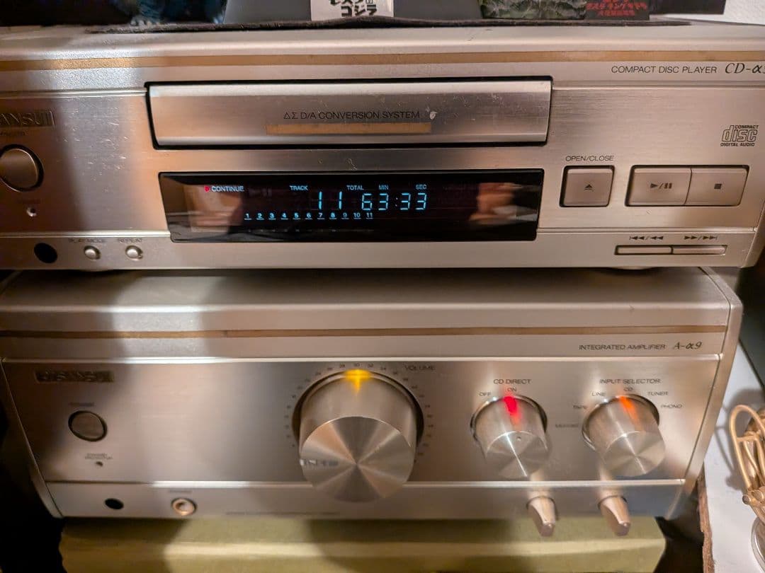 SANSUI ALF9 コンポ 2wayスピーカーリモコン、ケーブル、取説書付き