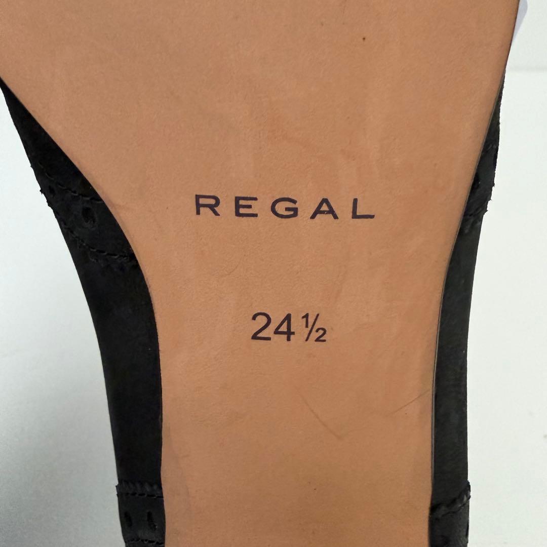 REGAL リーガル タッセル フリンジ ローファー 太ヒール 24.5cm 黒