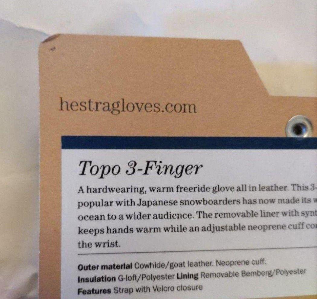 新品タグ付き HESTRAヘストラ TOPO 3-FINGER サイズ8