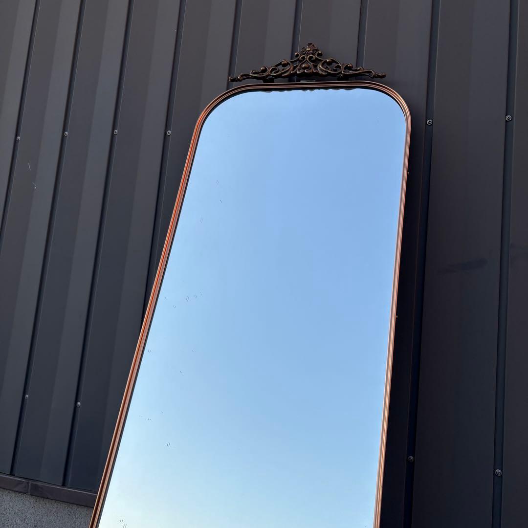 C1 DAISO ブロードミラー 昭和レトロ 装飾アイアンフレーム 壁掛けミラー