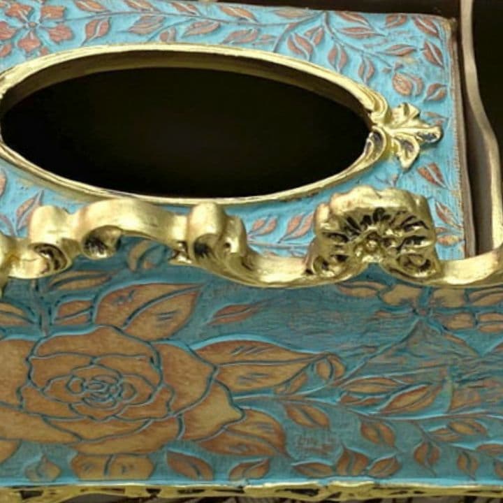 輸入雑貨　シノワズリ　『薔薇のティッシュBOX』　薔薇模様　小物入れ　リビング