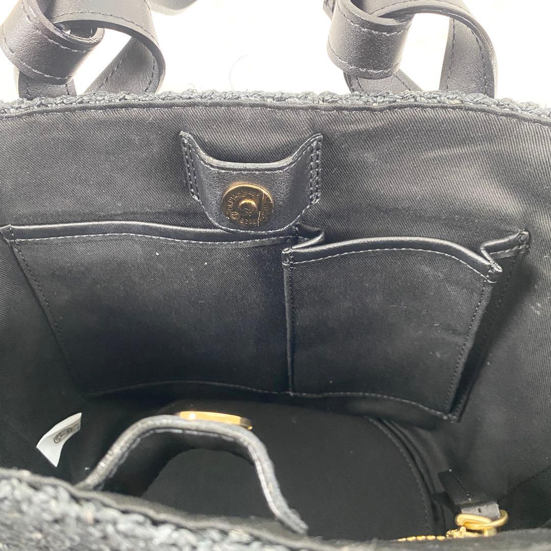 美品　ヴィオラドーロ　MIRO アバカ レザー　2WAY かごバッグ