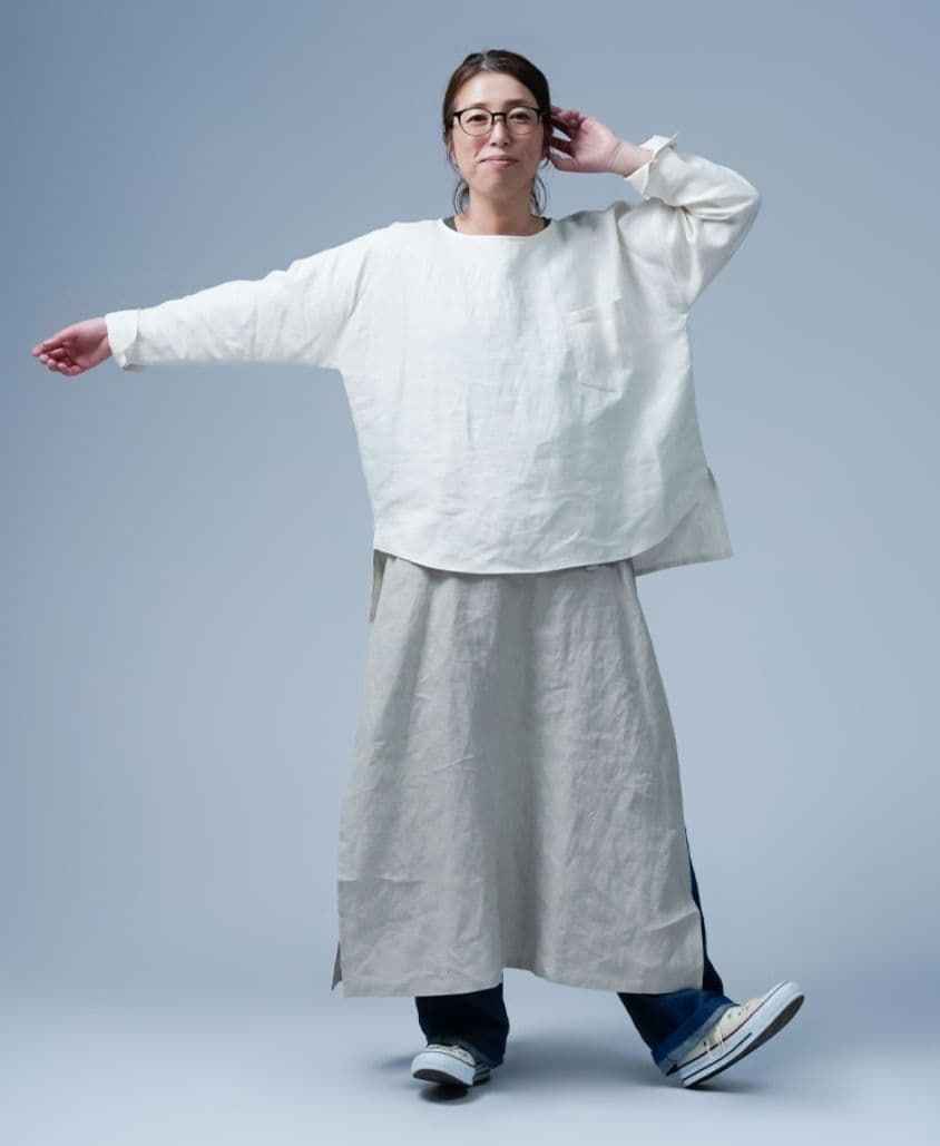 wafu.リネントップス ポケット付き ゆるT