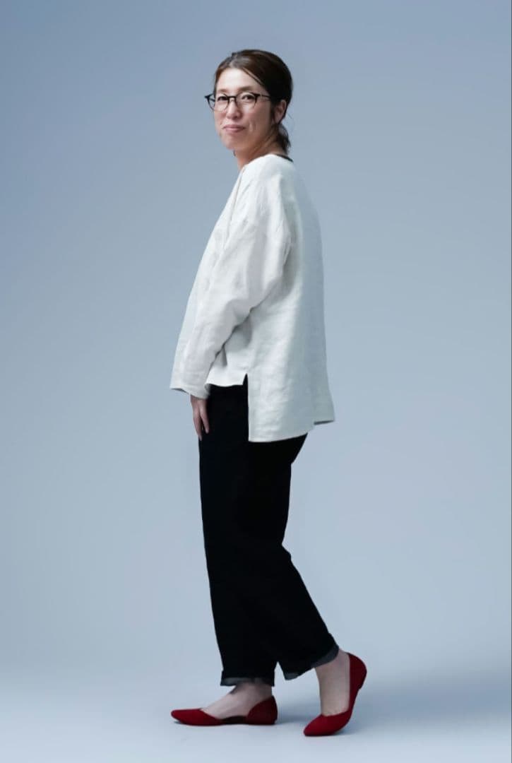 wafu.リネントップス ポケット付き ゆるT