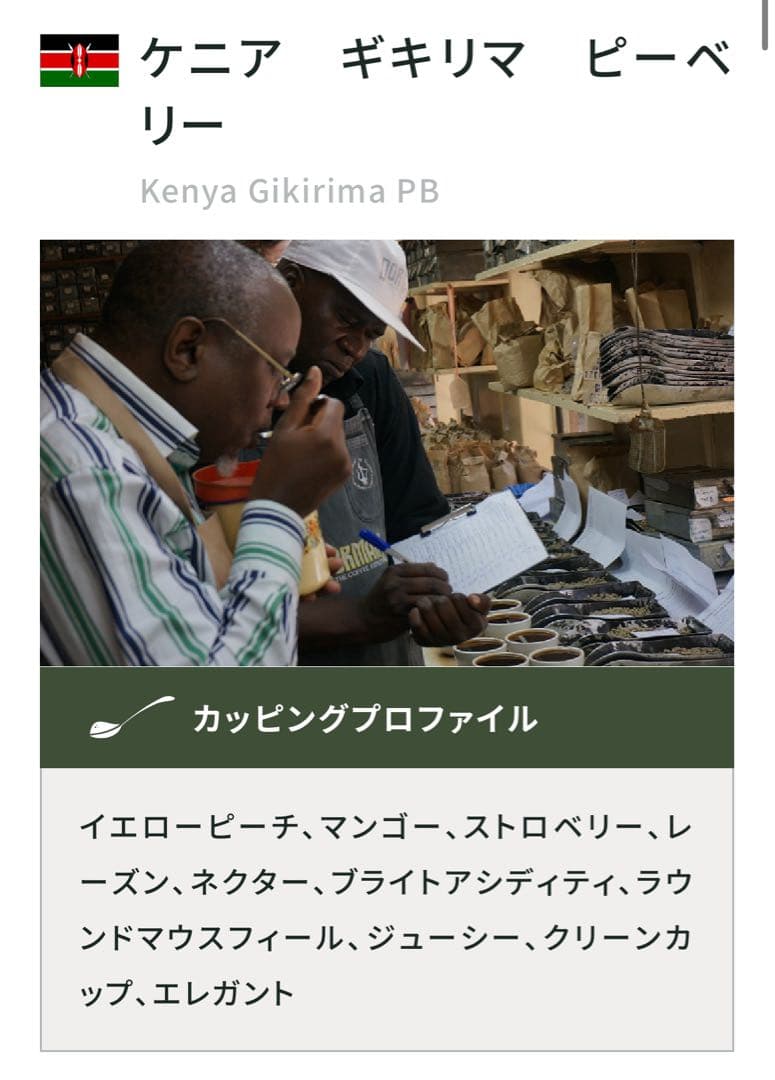 コーヒー生豆　ケニアピーベリー★ハンドピック済み後の3kg