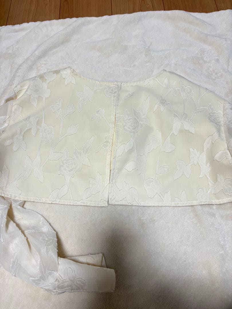 トップス Eaphi leaf jacquard sheer dress ivory