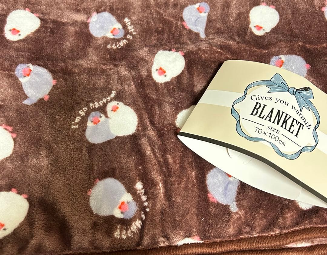 文鳥柄3WAYブランケット①セキセイインコ オカメインコ 文鳥 シマエナガ