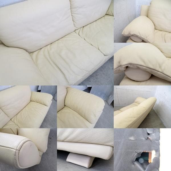 美品■総革■イタリア■IDC■Enzo Dambrosio■3人掛けソファ■