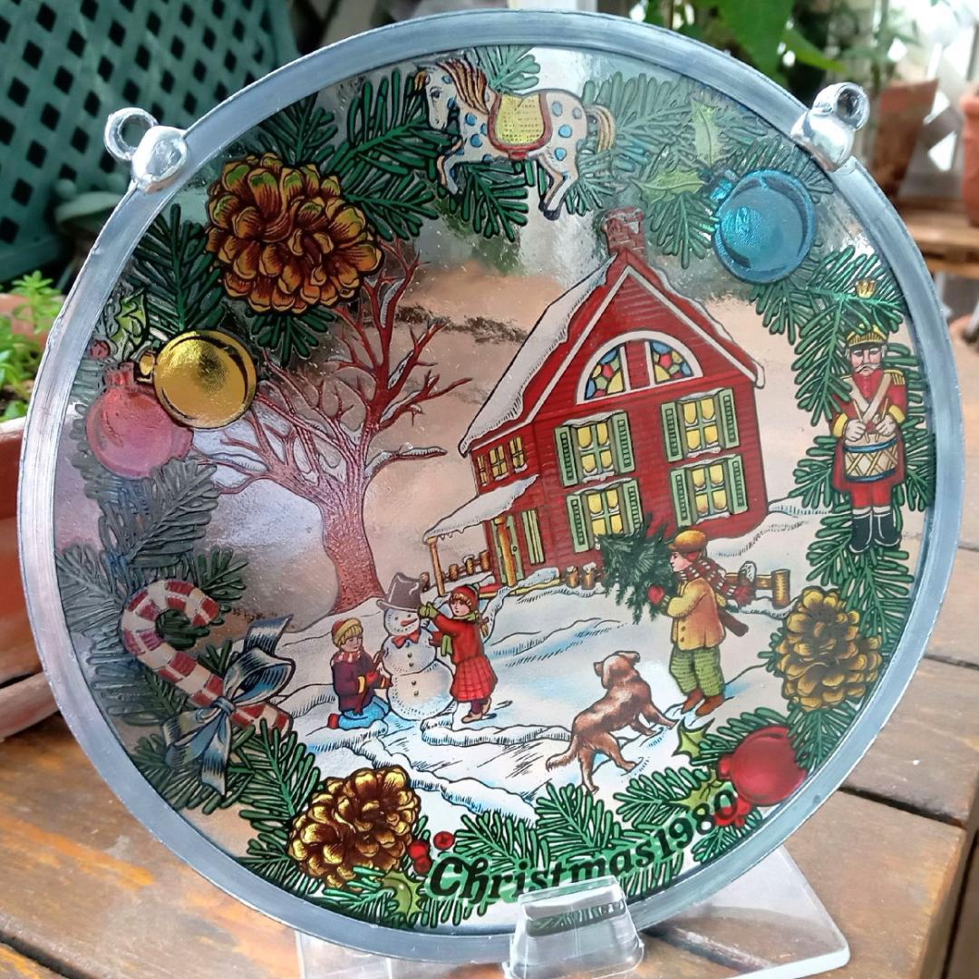 アメリカ ステンドグラスChristmas1980クリスマス グラスマスターズ社