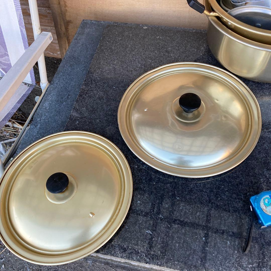 鍋セット 6点 金色と銀色いろいろ蓋のみあり