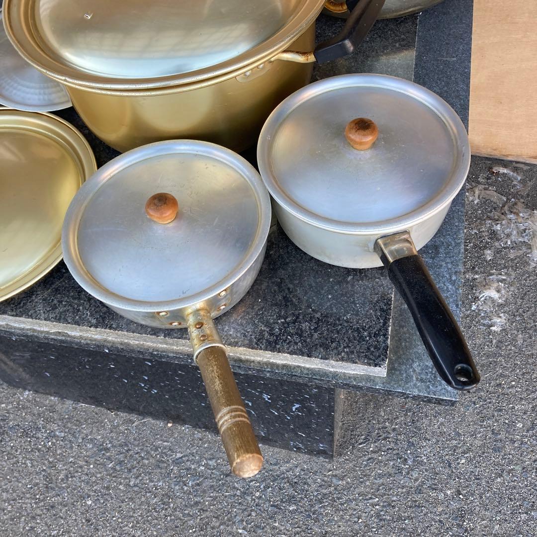 鍋セット 6点 金色と銀色いろいろ蓋のみあり