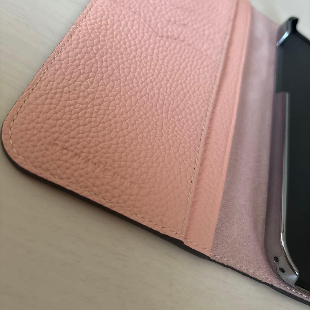 【超美品】BONAVENTURA iPhoneケース(グレージュ＋サクラ)