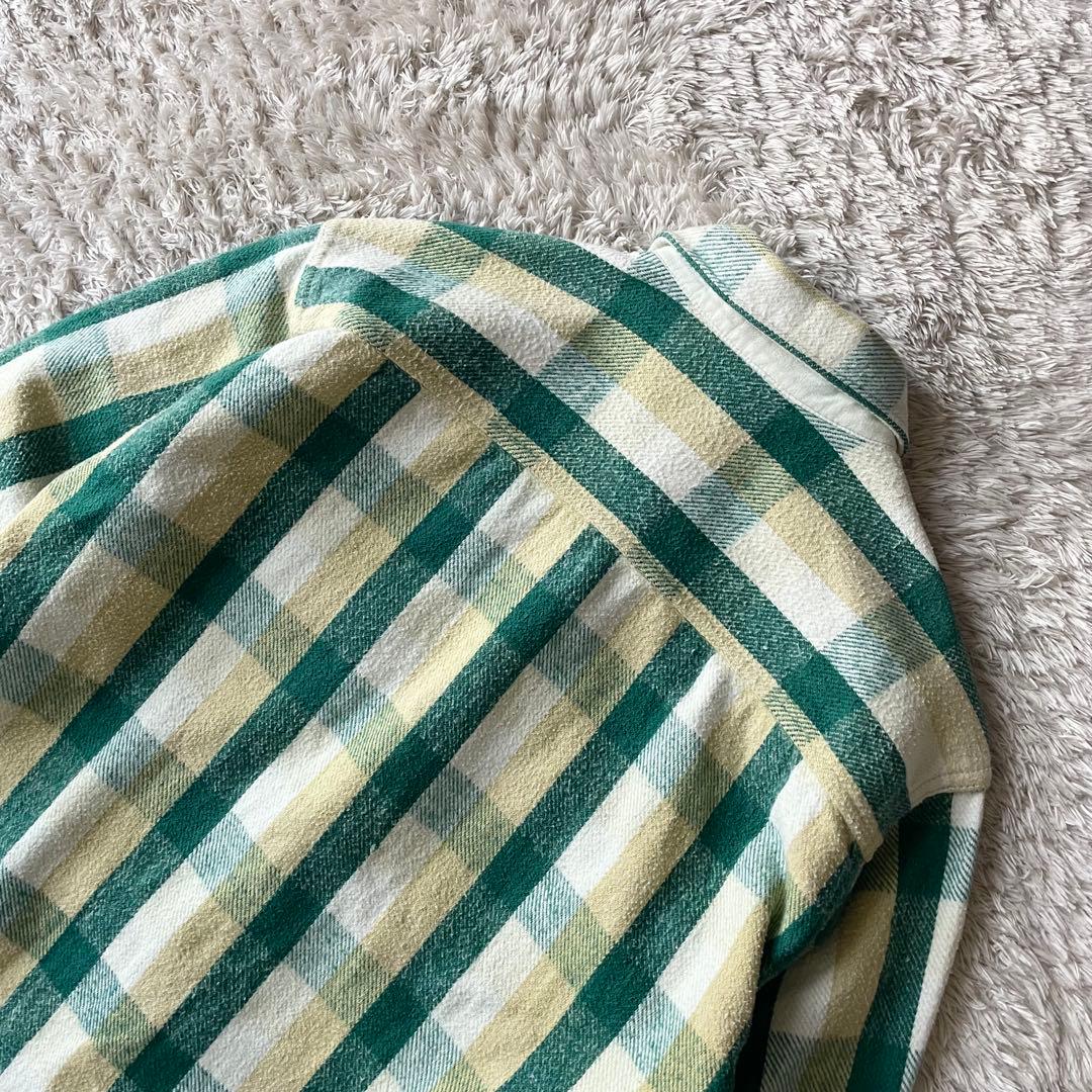 45rpm 90s ヘビーネルシャツ 3 緑白チェック