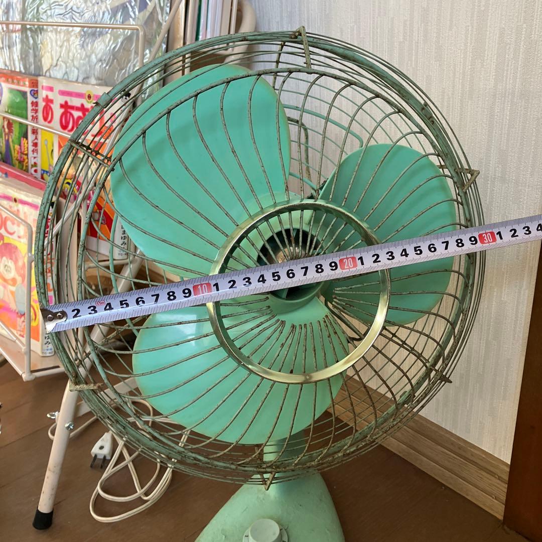 HITACHI 卓上扇風機 レトロ　日立　3枚羽　ミントグリーン　アンティーク