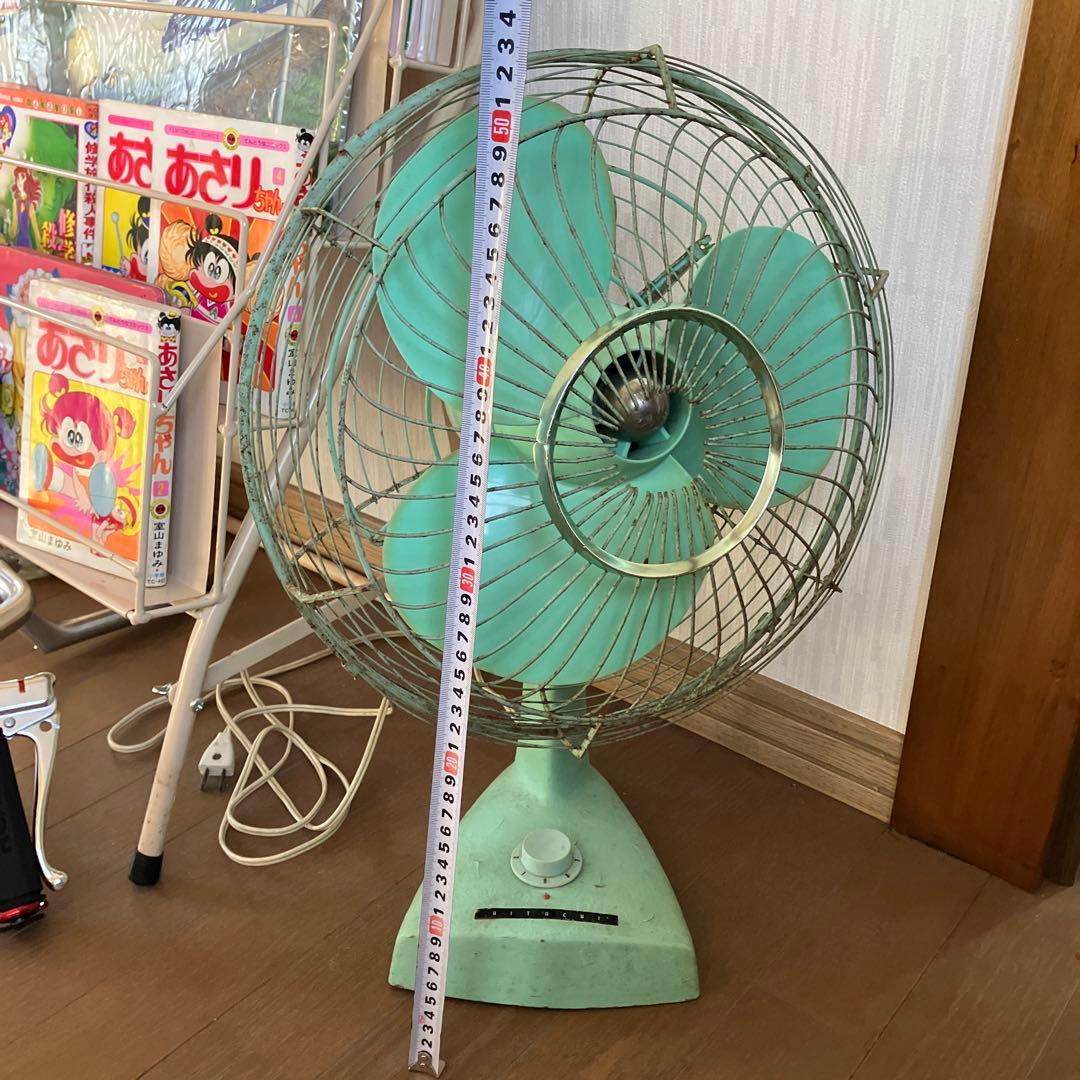 HITACHI 卓上扇風機 レトロ　日立　3枚羽　ミントグリーン　アンティーク