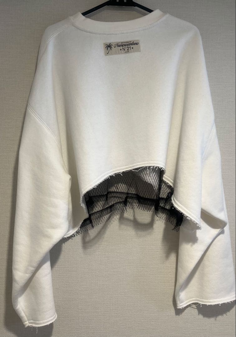 【最終大値下げ！】N°21 クロップドスウェット ホワイトM