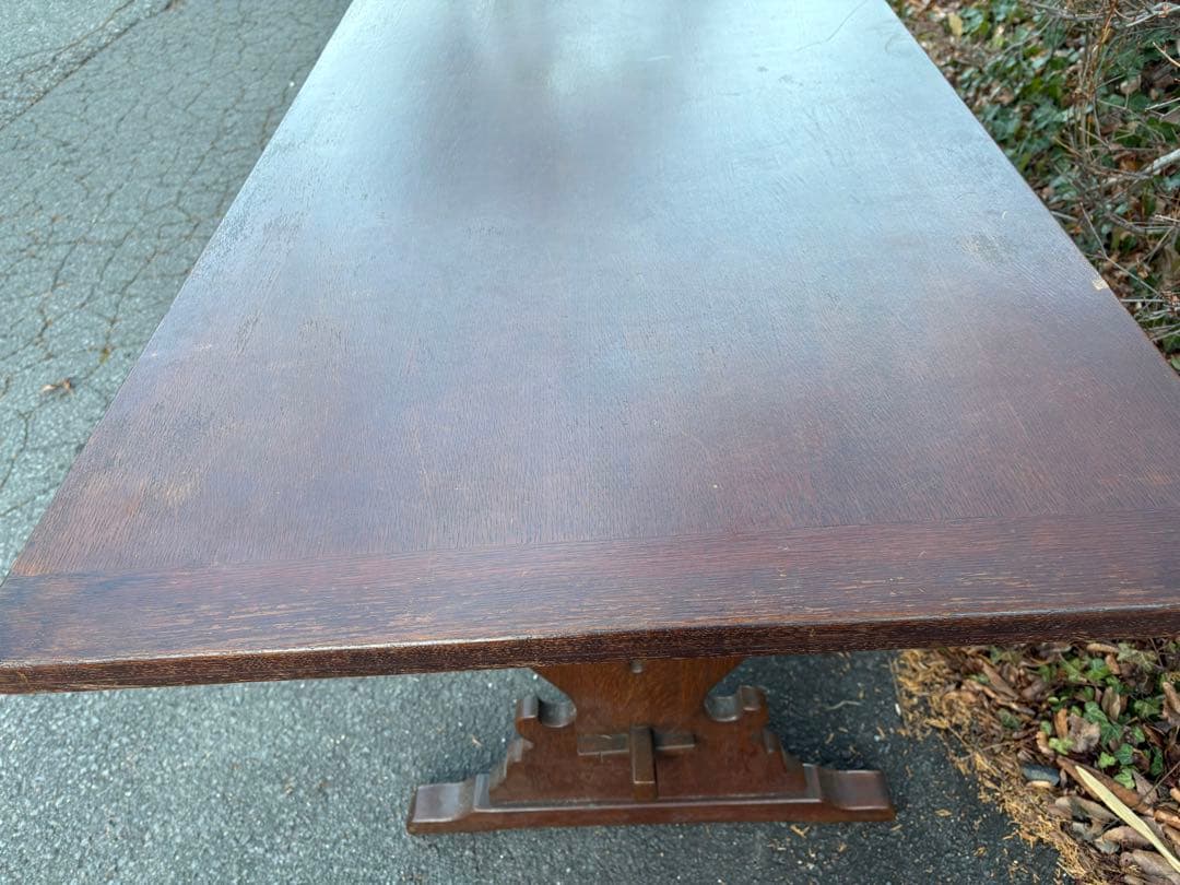 ③ イギリスヴィンテージ 4人掛け　ダイニングテーブル　リフェクトリーテーブル