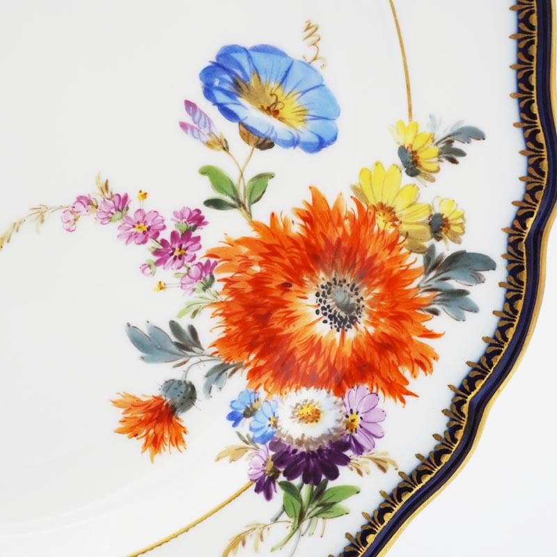 マイセン Aカンテ 金彩 コバルト プレート 20.5cm #1#2#3　3枚