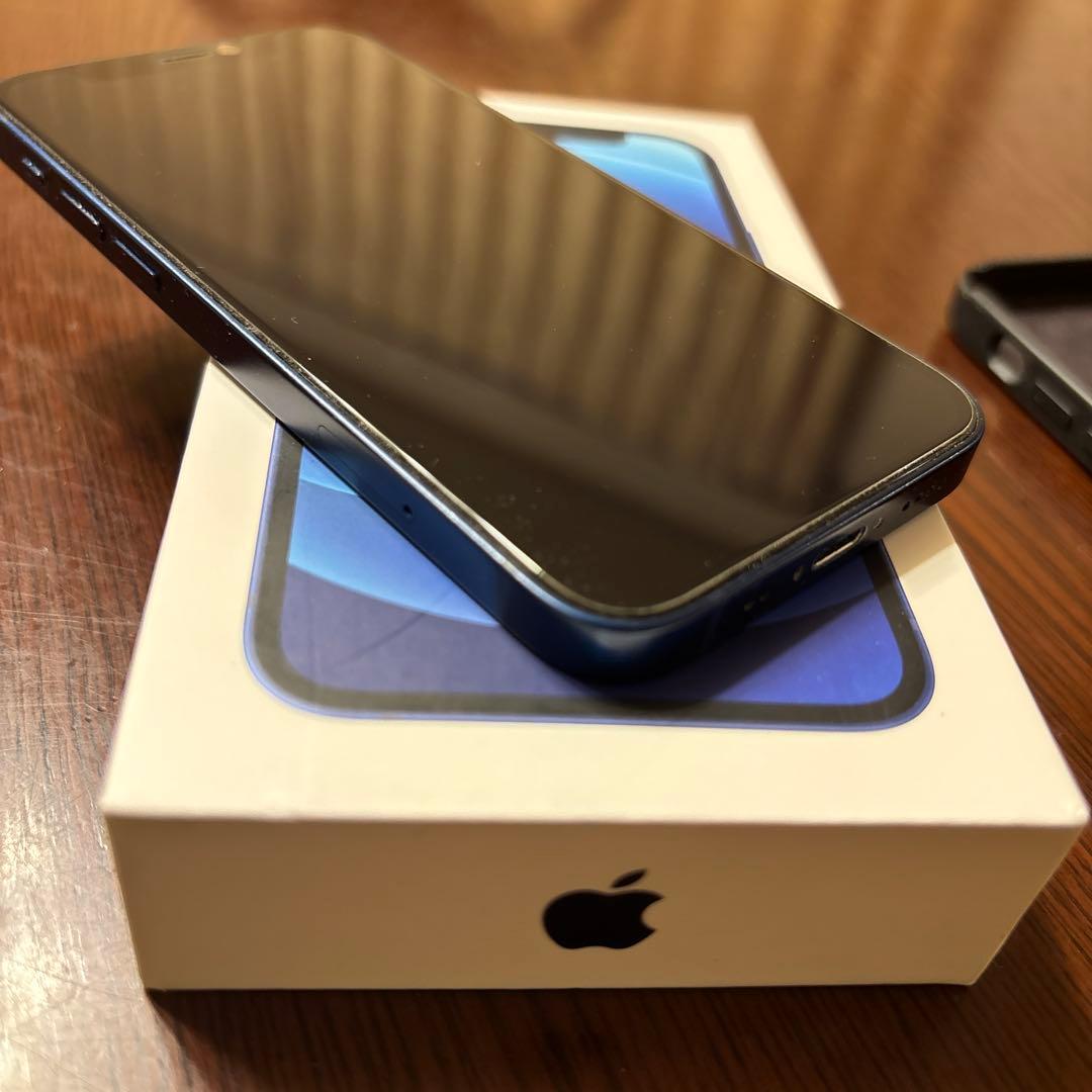 iPhone12mini 本体 128GBブルー カバー箱付き バッテリー76%