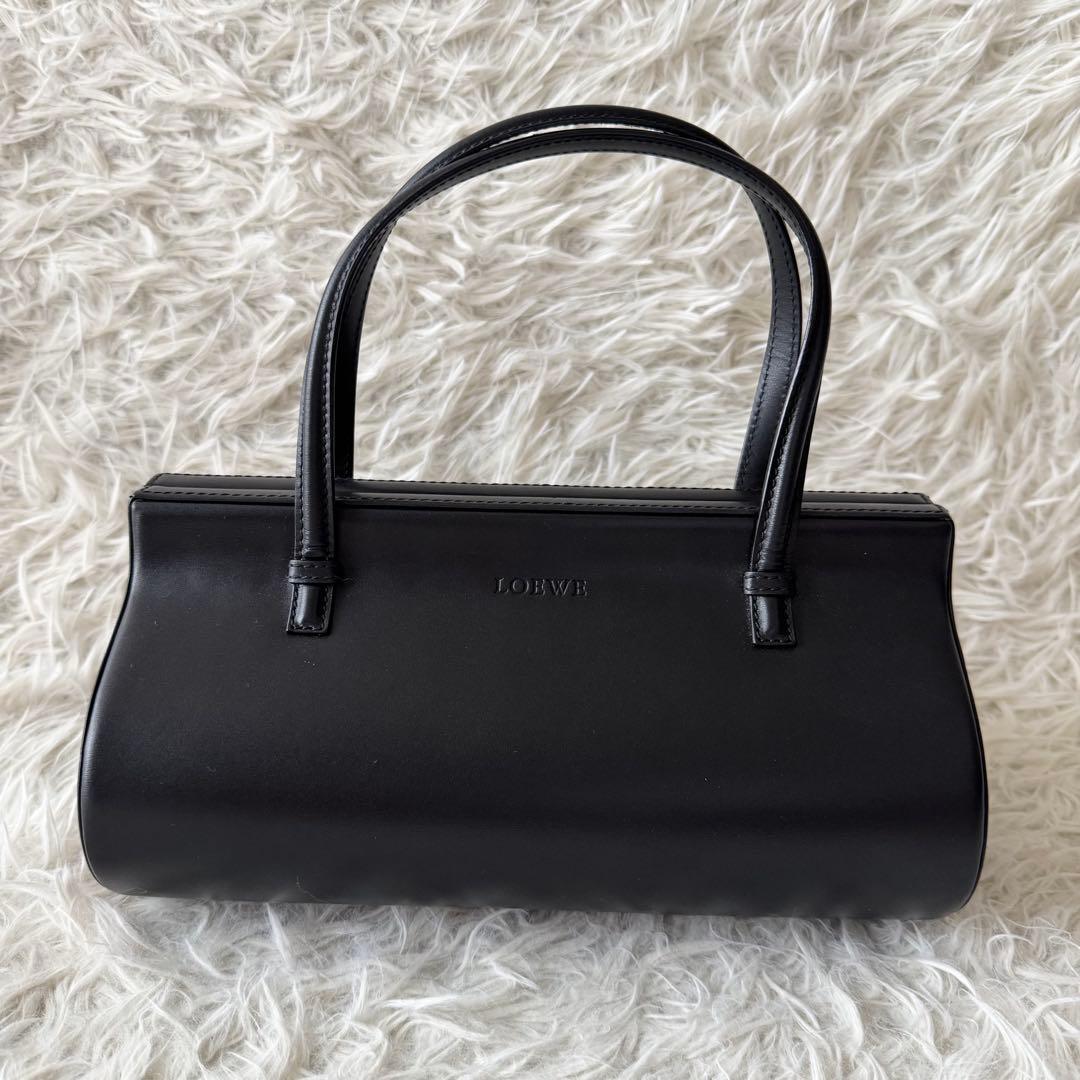 【ロエベ】フォーマル　ハンドバッグ　黒　シープスキン　冠婚葬祭　保存袋