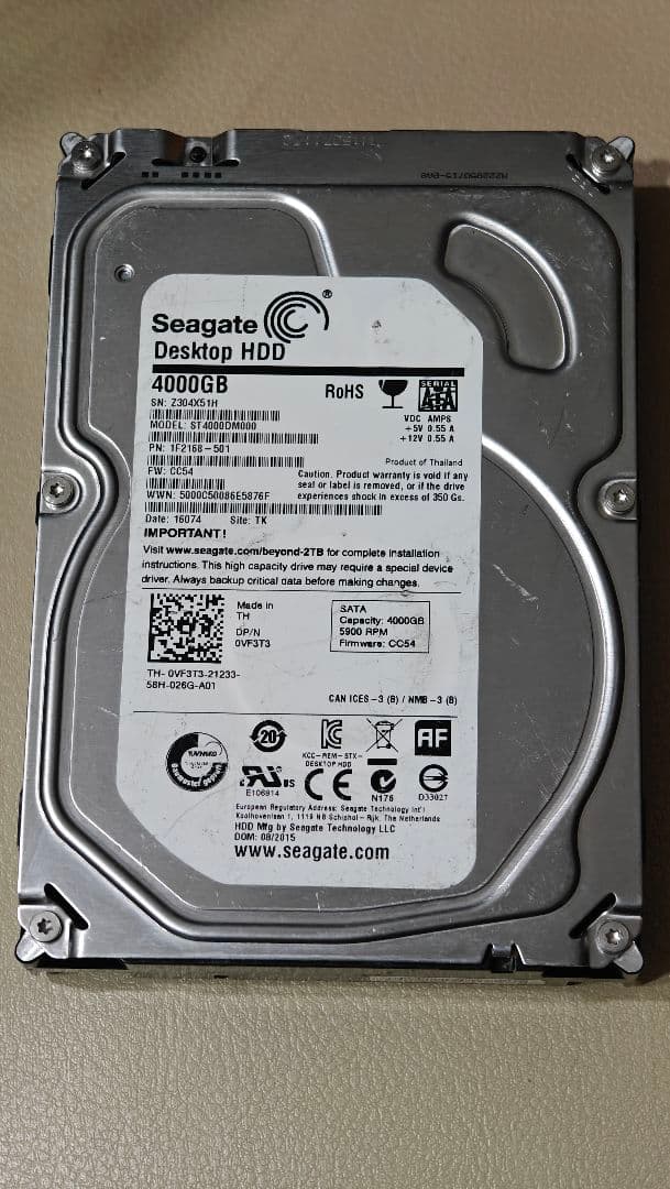 ★中古品★Seagate 4000GB Desktop HDD
