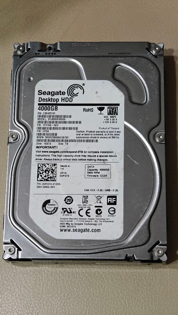 ★中古品★Seagate 4000GB Desktop HDD