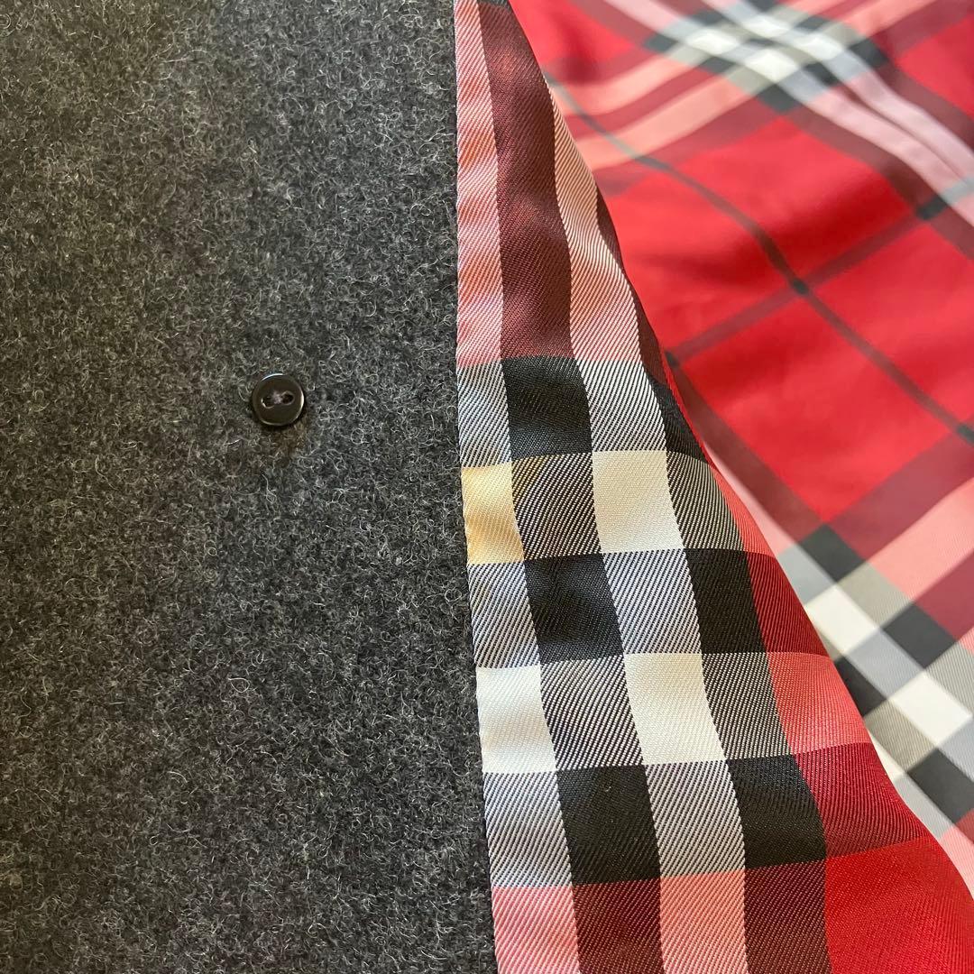 極美品 バーバリーブルーレーベル 銀ボタン Pコート ノバチェック 38