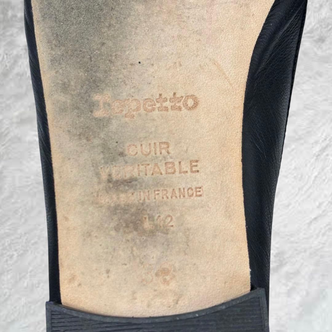 レペット repetto サンドリオン バレエシューズ 38 ブラック レザー