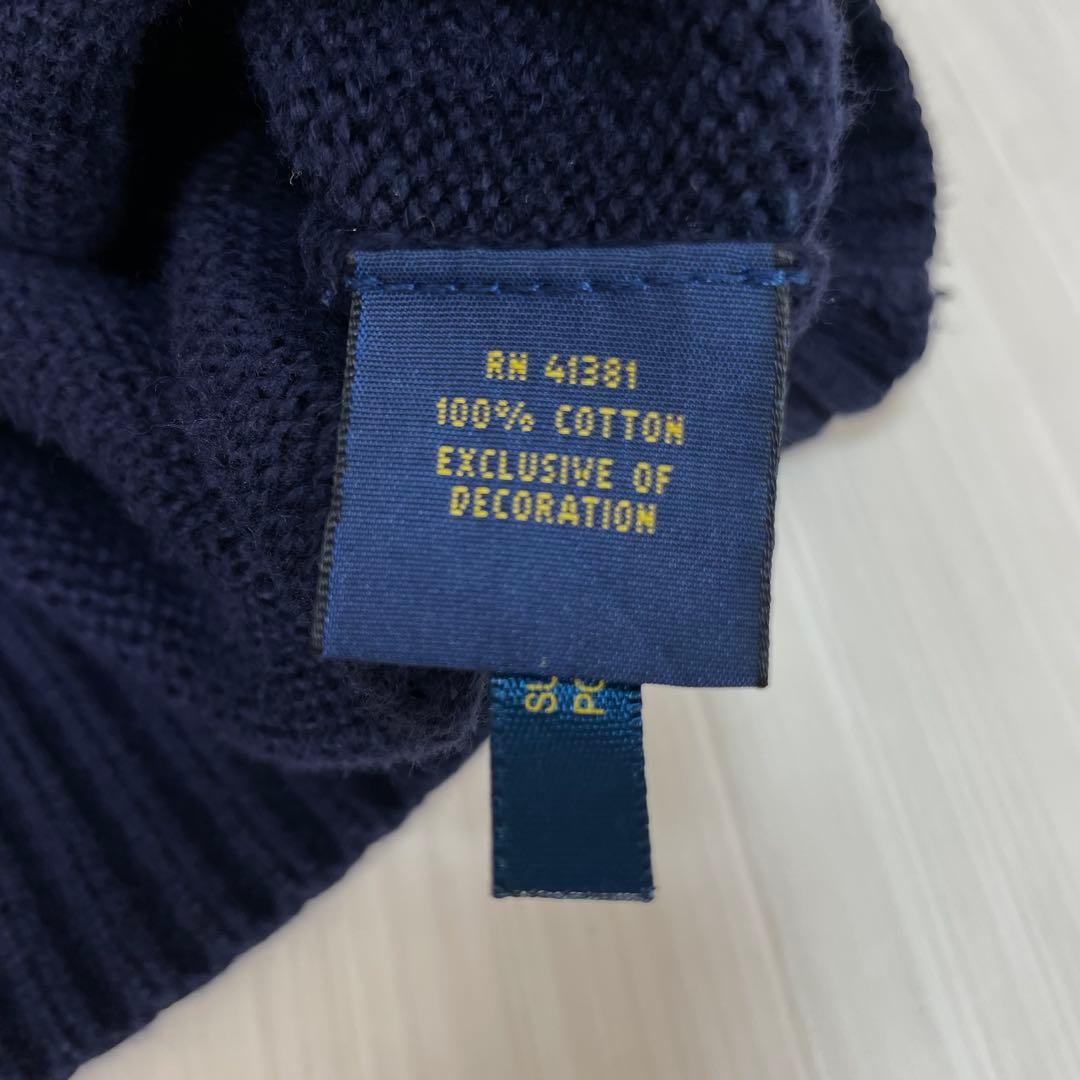 ☆とても大きなサイズ☆ポロラルフ クルーネック コットンニット 4XLT 濃紺