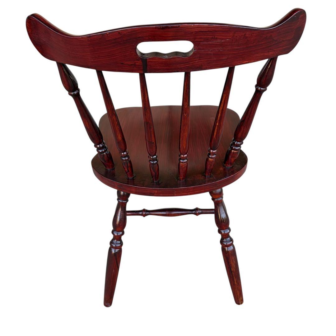 飛騨高山 柏木工 ウィンザーチェア 2脚セット ダイニングチェア ワインレッド②