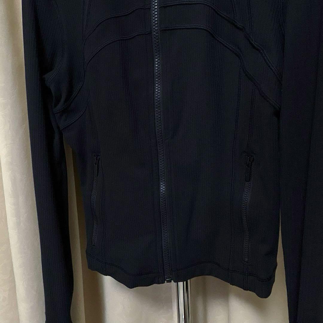 美品lululemonルルレモンクロップDefineジャケットリブ黒ブラック6M