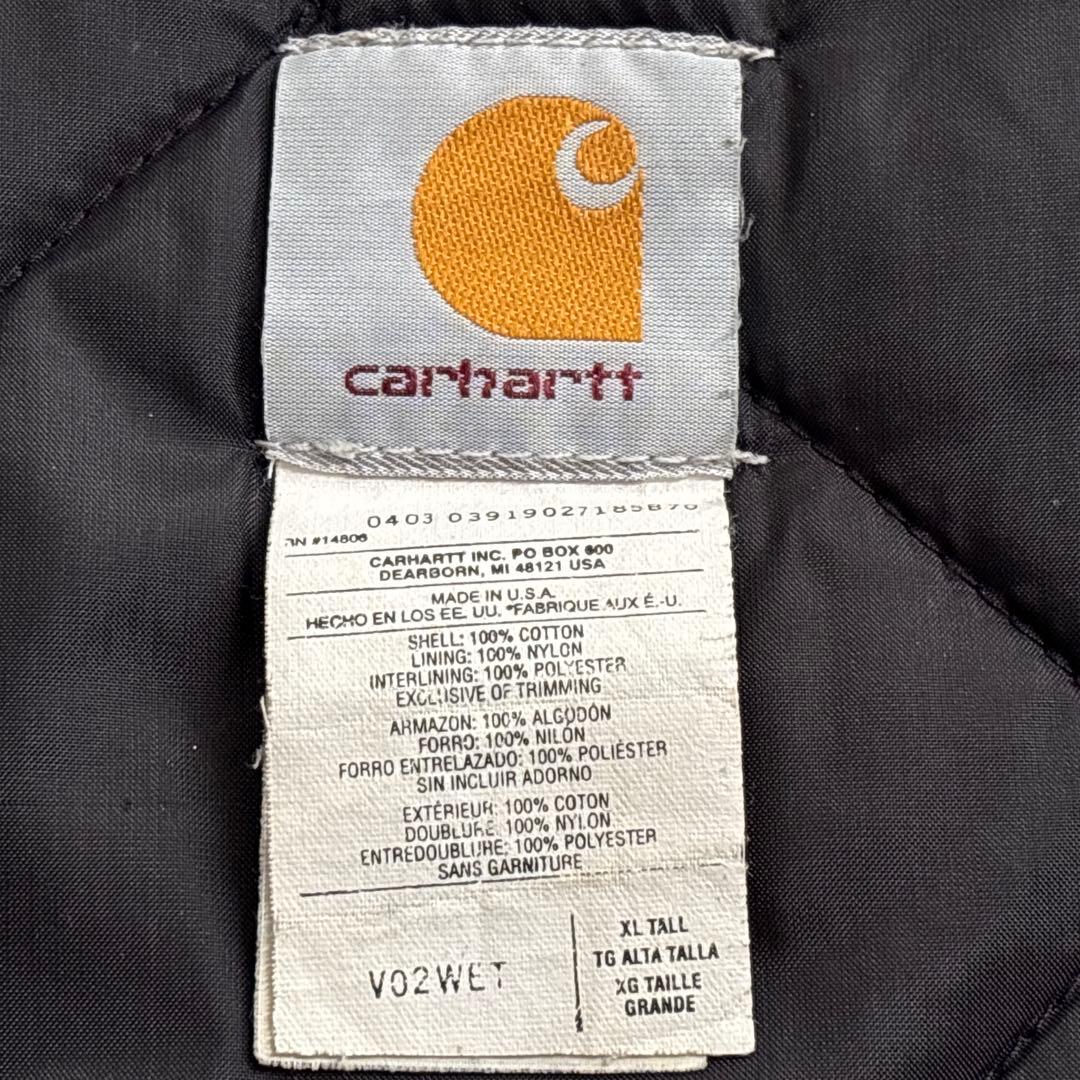 00's■USA製■carhartt【XL】ダックベスト 腰ゴム ベージュ