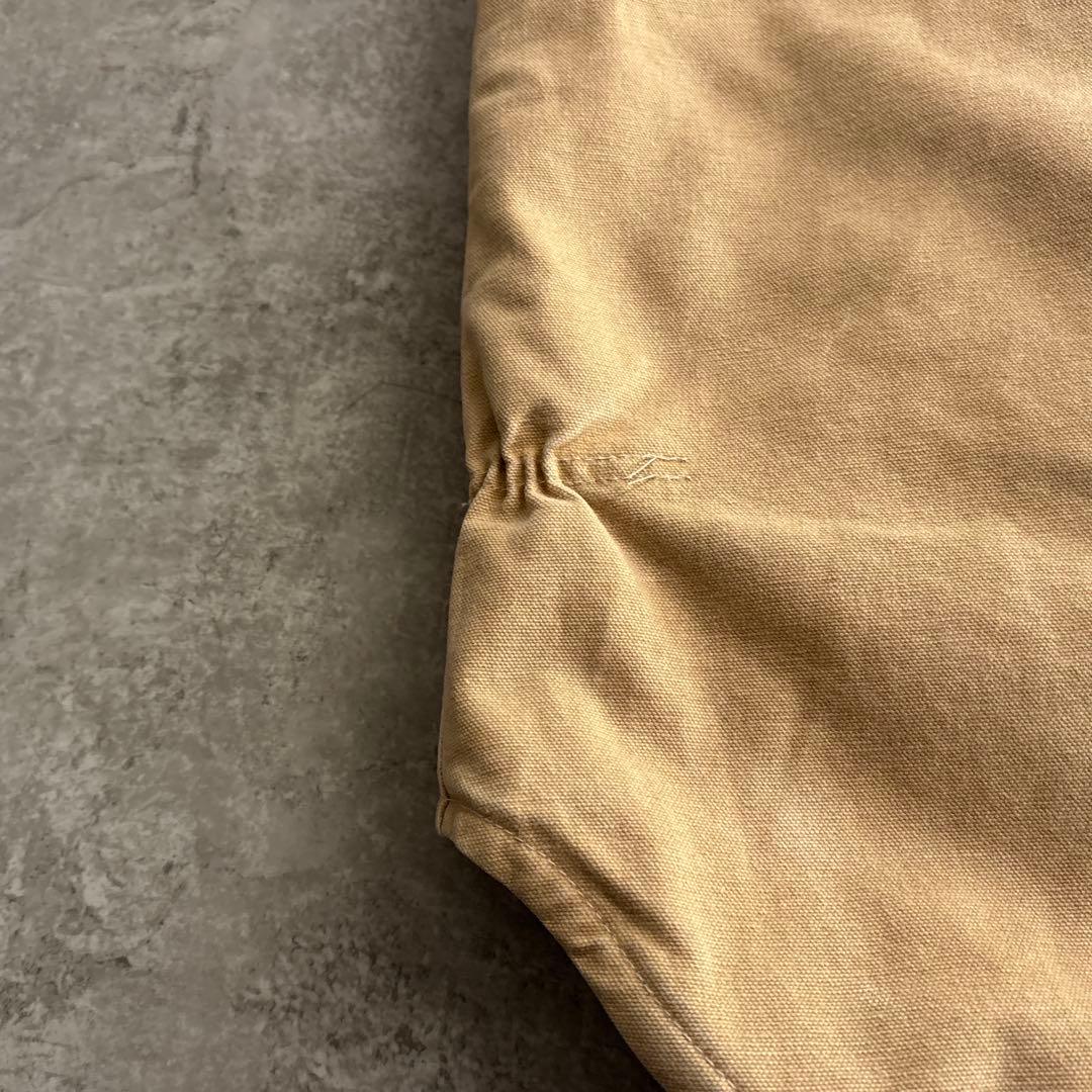 00's■USA製■carhartt【XL】ダックベスト 腰ゴム ベージュ