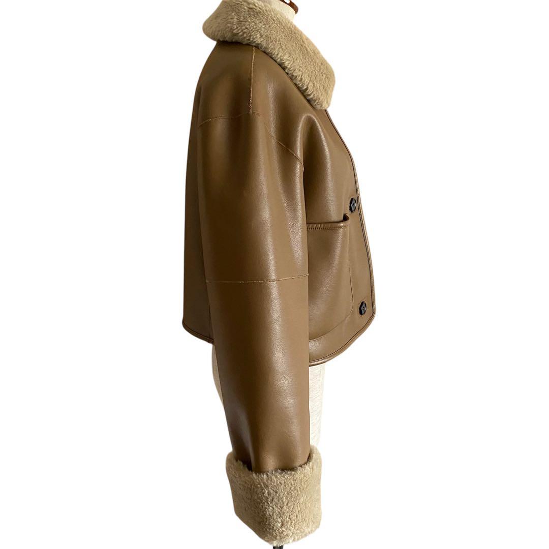 ジャケット・アウター CLANE VEGAN LEATHER BOA SHORT JACKET