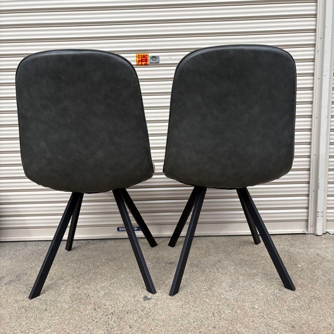 美品 ニトリ ダイニングチェア モラド DGY ダークグレー 2脚セット①