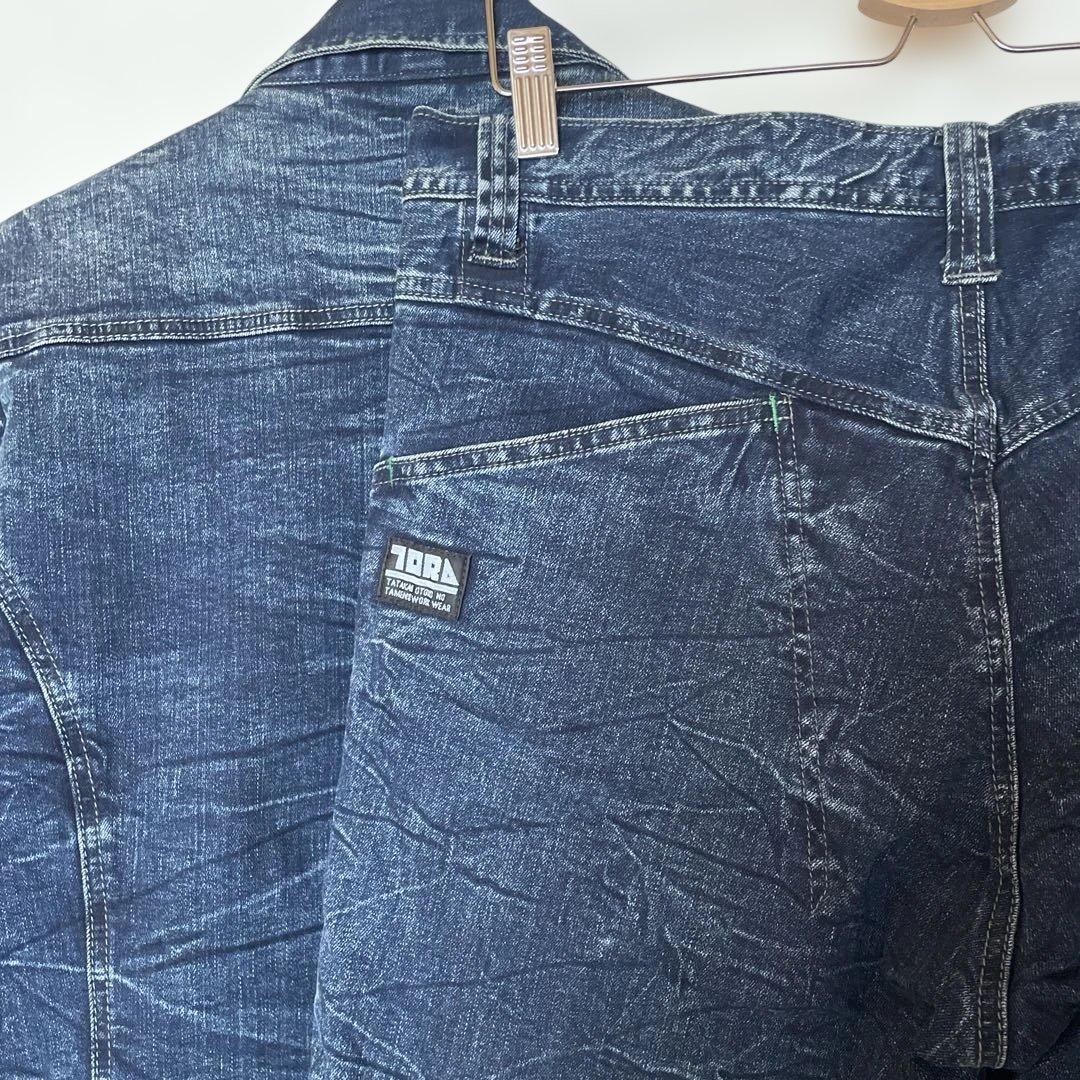 寅壱　デニム長袖ブルゾンワークパンツ　上下セット　作業服　セットアップ　作業服