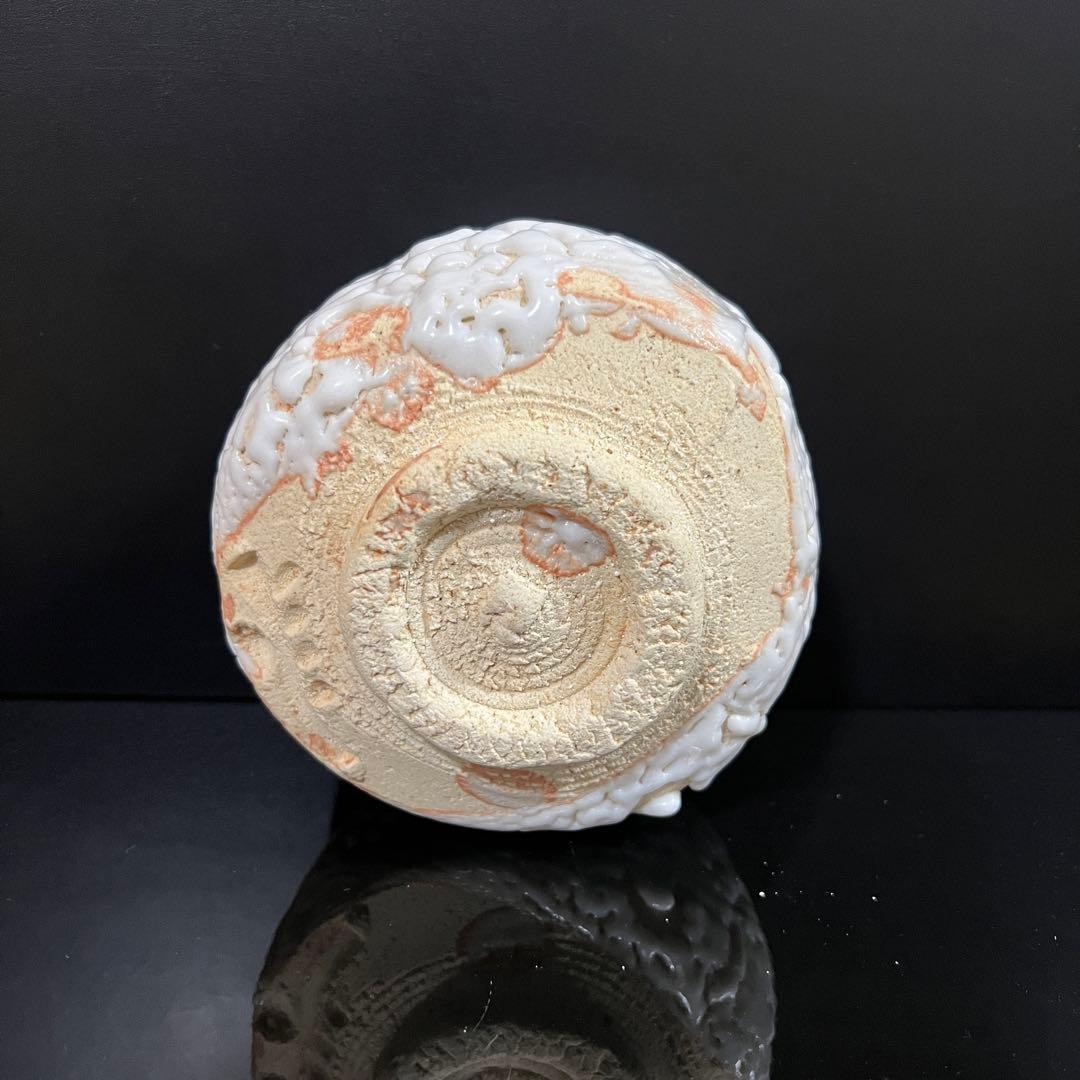 月形那比古　志野茶碗　茶道具　共箱　本物保証！茶碗 茶碗 茶道具 共布