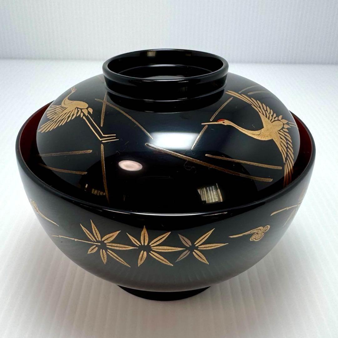 新品 輪島塗 人間国宝 大場松魚 寺井直次 蒔絵麗沢 吉祥文 10客 共箱
