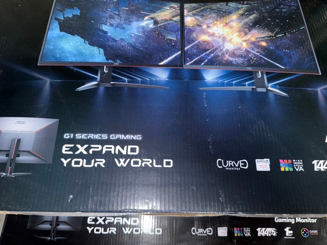 AOC ゲーミングモニター(湾曲 )2枚セット C32G1/11