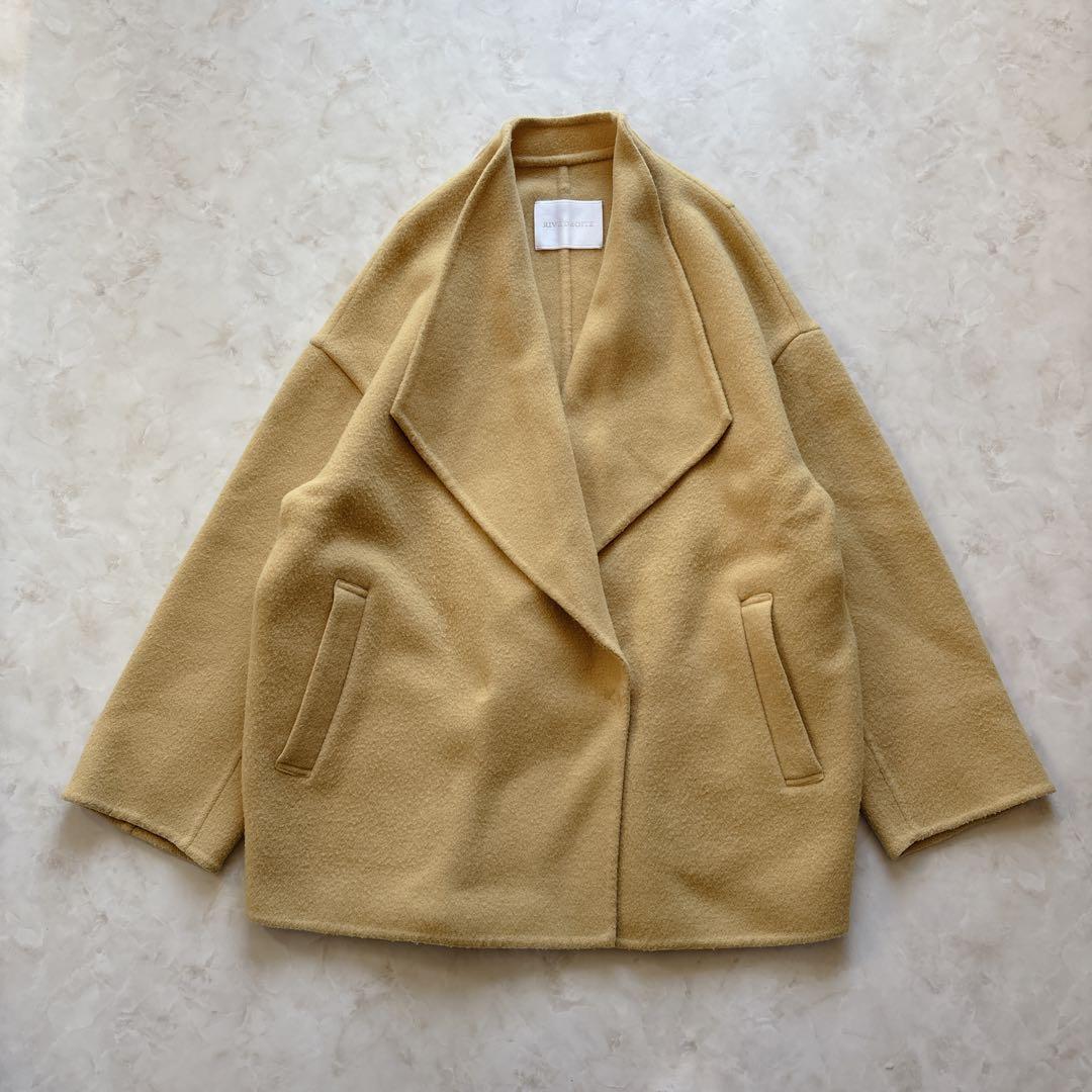 定価4万 リヴドロワ ダブルモッサミドルリバーコート ミドルコート　イエロー