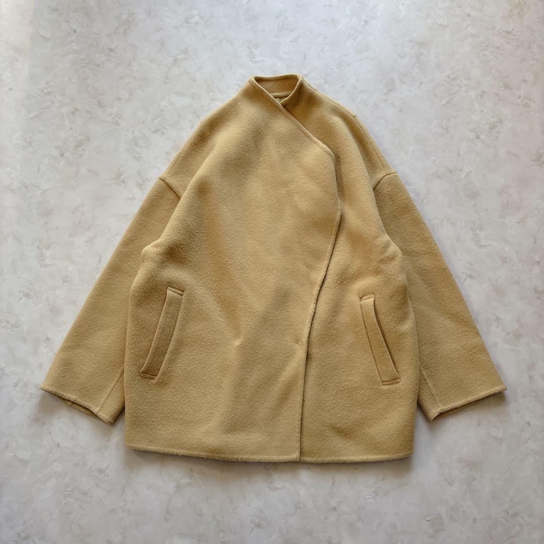 定価4万 リヴドロワ ダブルモッサミドルリバーコート ミドルコート　イエロー