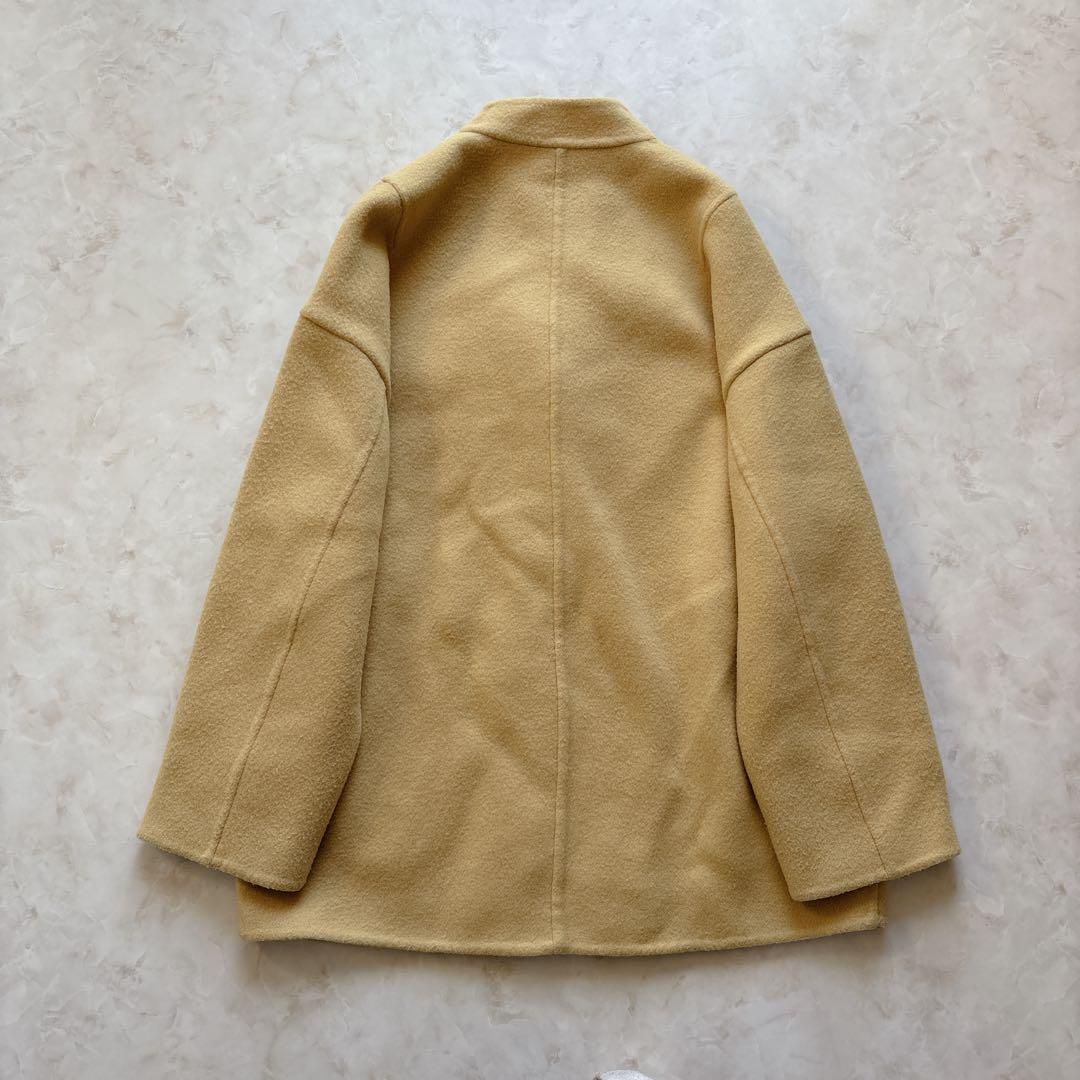 定価4万 リヴドロワ ダブルモッサミドルリバーコート ミドルコート　イエロー