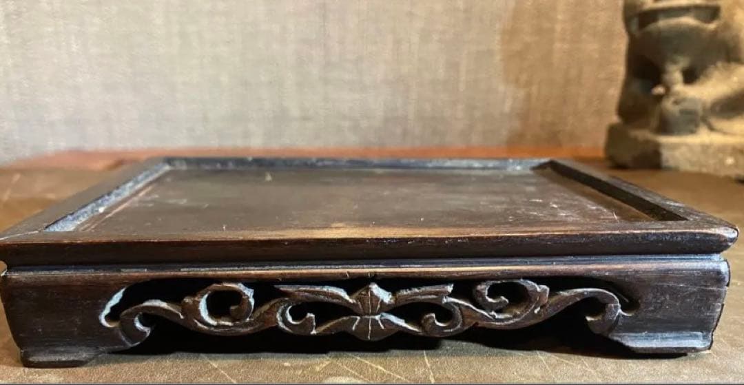 李朝　水滴　３点セット　鑑賞台付 １点　中国文物局蝋印付　ヴィンテージ　レア